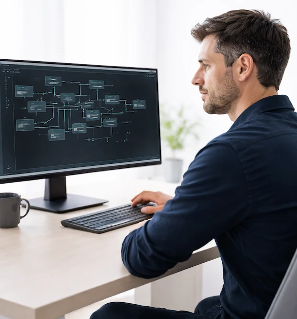 Ingenieros senior colaborando para responder preguntas frecuentes de clientes